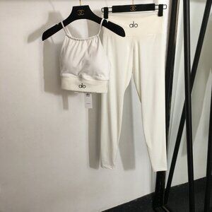 ALO Yoga Set, Long Pants - Casual Sports Running Fitness Set, Women's Size L